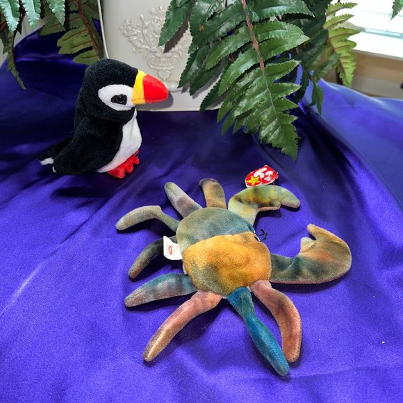 NWT & VTG📌 Ty Beanie Baby 1996  Claude the Crab &  Puffer the Penguin 1997 - Picture 7 of 16
